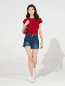 E-YOUTH Signature Sculpt High-Waist Denim Shorts – EYS5001