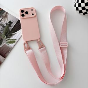 szhaiyu | Cossbody Lanyard Silicone Phone Case for IPhone 17E 16E 18 17 16 15 14 13 12 11 Pro Max Cord Rope Necklace Strap Soft Cover