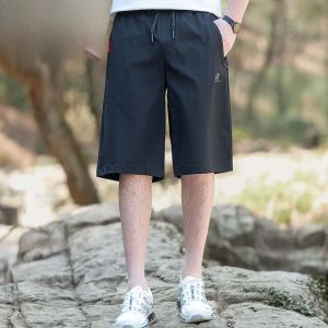 HENGYUANXIANG | Hengyuanxiang Summer New Ice Silk Quick Dry Five-Quarter Casual Elastic Waist Shorts Mens Fashionable Dad Clothes Loose Fit