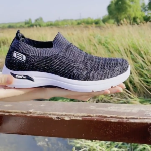 Fashion Mens Casual Sneakers Mesh Breathable Outdoor Lightweight Sports Shoes For Men Black Slip-On Loafers Big Size 39-45