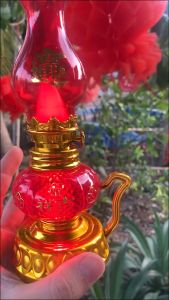 Combo 1 cặp đèn bàn thờ dùng pin tiểu vĩnh cửu bóng Led tiết kiệm điện Đèn dầu thờ cúng loại 1 bền chắc màu vàng đỏ