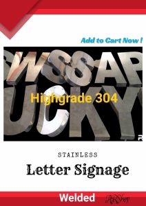 Stainless Letter Signage7 to 8 inch DIY wall mount  price per piece