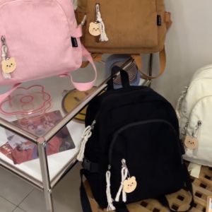 Mismi Ulani Bag Tas Ransel Wanita Korduroi Korean Style School Backpack Perempuan Trendy - 43U