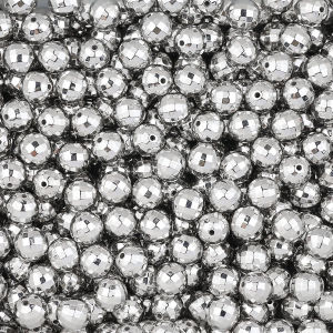 Hạt Phản Quang Disco Fever 6-16mm CCB Màu Bạc Dạng Quả Cầu Gương Hạt Rời Dùng Làm Đồ Trang Sức Tự Làm - 10-200 Chiếc