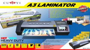 CUYI A4 / A3 Size Laminator HOT / COLD / REVERSE Function 220V Heavy Duty Laminating Machine