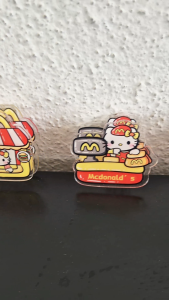 Hello Kitty at Mcdonalds cashier counter acrylic clip