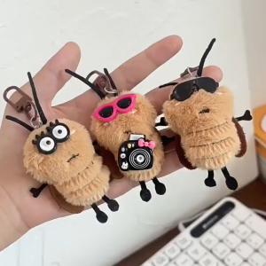 Set 3 Móc Khóa Tiểu Cường Hài Hước Đeo Kính Cầm Máy Ảnh – Móc Khóa Cute Trang Trí Túi Xe Balo