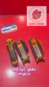 Bộ lục giác 8 chìa dạng xếp Ingco thép Cr-V lục giác vuông HHK14081 tròn HHK14082 hoa thị HHK14083