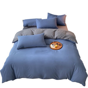 My Beloved ชุดผ้านวมผ้าฝ้ายสําหรับเครื่องนอนผ้าฝ้ายสไตล์เรียบง่ายชุด 4 ชิ้นพร้อมแผ่นเก็บความร้อน Heattech สําหรับหอพักมหาวิทยาลัย