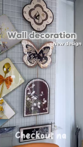 Butterfly Creative Wall Art Painting Mural Living Room TV Background Wall Painting Vintage Clock Hanging Painting Home Decor
