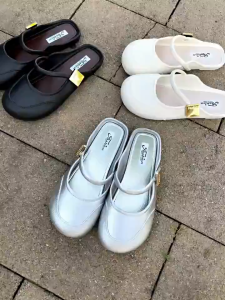 【2PCS】Womens Flat Shoes Rounded Toe Fashion Comfortable Slippers Lightweight Non-Slip Flat Shoes