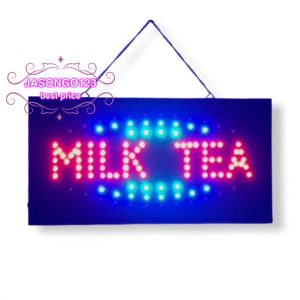 MILK TEA LED SIGN (Small) #SIZE:H25cm-W48cm