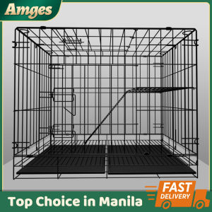 Cat Cage Pet Cage Small Cat Litter Pet Cages Easy To Assemble Double Layer Three Layer Folding With Toilet Cat House Home Villa With Ladder Iron Cage