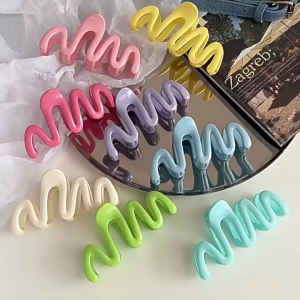 Jedai Rambut Gelombang 11 CM Jepitan Jumbo Model Glossy Wave Hairclaw Korean Look Aesthetic