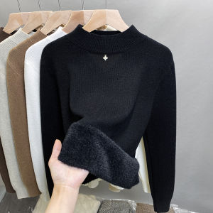 JIANDIYA | Thick Warm Half-High Neck Sweater Fleece Blouse