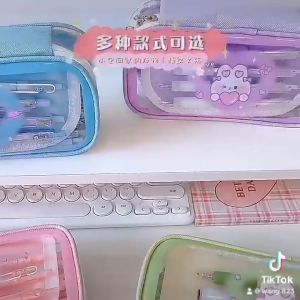 มาสเต็ค กระเป๋าดินสอแบบใส ผู้สูงสุด กระเป๋าดินสอ กระเป๋าPVC กระเป๋าดินสอลายการ์ตูน ราคาถูกวัน มือใช้สำหรับกล่องดินสอ XX-114