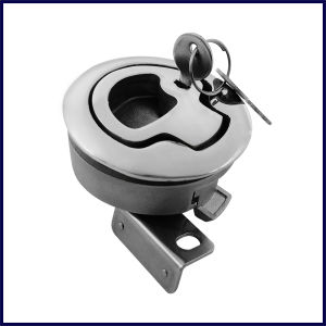 Boat 316 Stainless Steel Turning Lock 2" Lift Handle Flush Pull Locker Hatch Latch with Key Marine Accessories