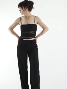 Áo hai dây thiết kế lưới ngắn hở lưng gợi cảm quyến rũ mùa hè