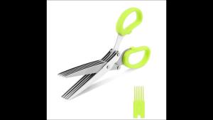 1 Piece Multi-functional Stainless Steel 3/5 Layer Kitchen Scissors Pepper Shredded Chopped Scallion Cutter Cut Cooking Tool