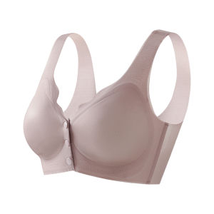 MiiOW | Maternity Nursing Bra Front Clasp Sleepwear Postpartum Womens Seamless Comfortable Nylon V-Neck Gathered No Wire Bra