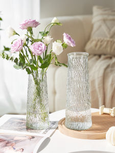 ชุดกระติกแก้วใส 2 ชิ้น สำหรับตกแต่งบ้าน ดอกไม้สด ดอกบัว กระต่ายทอง กระติกแก้วใส ตกแต่งห้องนั่งเล่น ดอกไม้ประดับ