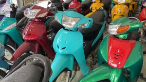 Bộ vỏ nhựa xe máy Wave RS100 hàng Việt Nam loại 1 màu Xanh