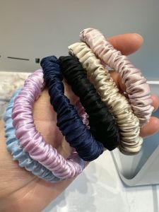 Real Silk Hair Ties Small French Style Satin Hair Bands Elegant Head Ropes Fashionable Hair Accessories for Women