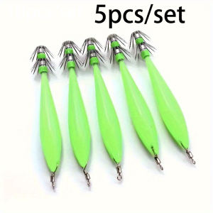 Ackibbik 5pcs/box Glow Squid Jig Hook Octopus Jig Octopus Hook Lure Jig Squid Hooks