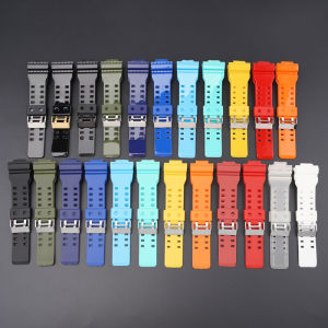 【G SHOCK】16mm Silicone Silicone Watch Band Strap Fit for GA-100/110/120/150/200/300/400/700/GD-100/110/120/G-8900/GR- Replacement Black Waterproof Watchbands Accessories