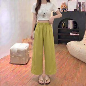 AIYITI | Slim Fit Plus Size Casual Loose Wide Leg 3/4 Trousers