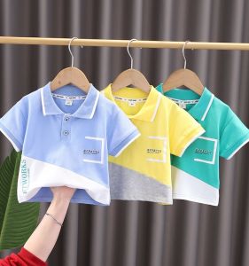 Boys Polo Shirt Baby Clothes Kids Short-Sleeved Lapel Summer Clothes Baby Trendy Half Sleeve K-style Children Kids T-shirt
