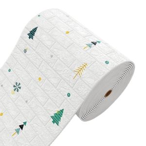 Self Adhesive 3D Wallpaper Foam Wall Sticker DIY Home Decor Anti Collision Background Wall Paper Insulation Renovation