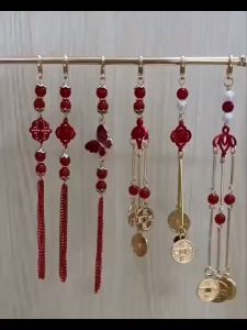 (1 cái)Tua rua màu đỏ nhiều mẫu Nguyên liệu làm trang sức cổ trang nguyên liệu diy