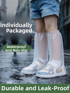 DINGQING | Waterproof Slip-resistant Reinforced Durable High-cylinder Rain Shoe Covers