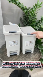 10L/15L/20L Foot Pedal Pressed Trash Can Waste Paper Basket Garbage Container Kitchen Bathroom Living Room Bedroom with Pedal Trash Can