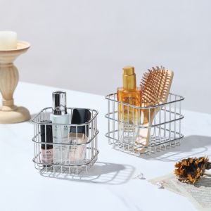 Bathroom Organizer Countertop Vanity Storage Basket for Makeup Skincare Cosmetic Shower Caddy Perfume Holder