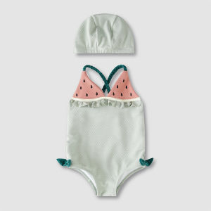 Princess Bikini Swimsuit for Girls Cute Strap Onesie Quick Dry Childrens Swimwear Polyester Fabric Comfortable Fit for Kids