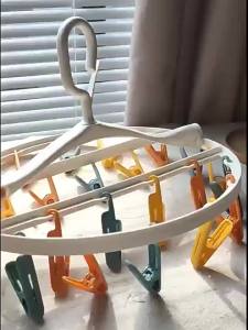 Household Folding Socks and Underwear Drying Rack with Multiple Clamps