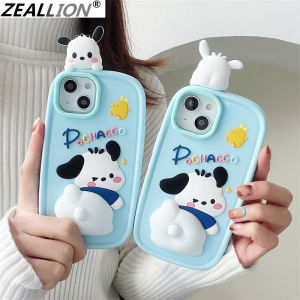 Zeallion Lovely Cute Cartoon Dog Soft Silicone Phone Case for [ iPhone 14 13 12 11 Pro Max] Protective Shockrpoof Phone Cover Shell