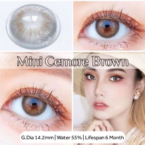Softlens Mini Cemore Brown Dia. 14.2mm Normal Minus 0.5 s/d -10.00 By Kitty Kawaii Bisa Beda Minus