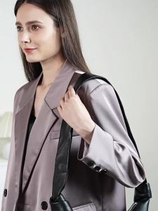 (Ac) French Niche First Layer Lambskin Croissant Bag Crossbody Lazy Style Genuine Leather Shoulder Crossbody Dumpling Bag for Women