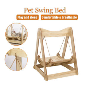 Pet Cat Swinging Bed Solid Wood Cat Hanging Bed Katil Buaian Haiwan Kucing