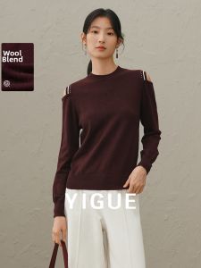Yigue | Ocanl Red Lace-up Shoulder Knitwear