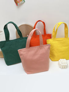 Minimalist Easiest for Match Pure Color Canvas Handbags Female 2023 Candy Color Work Small Carrying Bag Casual Mummy Handbag
