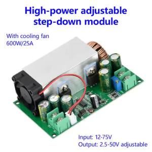 Aideepen | Buck Converter 600W 25A DC-DC 12V-75V TO 5V 19V 21V 24V 48V Adjustable Buck Converter Step-Down Power Module DIY Buck Regulator