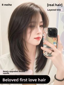 Tóc giả Full Wig Màng lưới vô hình liền mạch với Kim Đôi và Tóc Thật