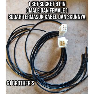 Socket konektor 6 pin / soket kabel kelistrikan kabel isi 6 kabel ukuran 075mm