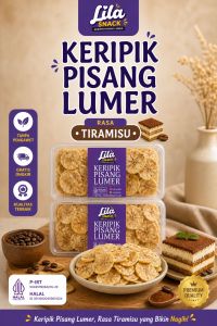 Keripik Pisang Lumer Tiramisu 150 gr (Thinwal 500ml) Lila Snack | Tanpa Pengawet | Halal & P-IRT