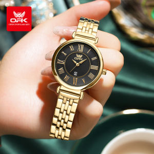 OPK 2024 New Ladies Casual Watch Original Elegant Korean Style Waterproof Calendar Quartz Stainless Steel Strap (1*Box)