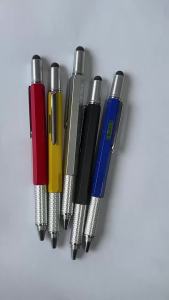 Multifunction Ballpoint Pen With/Without 10Pcs Refills 7-in-1 Handhols Tool CM/Inch Ruler Screwdriver Screen Stylus Spirit Level